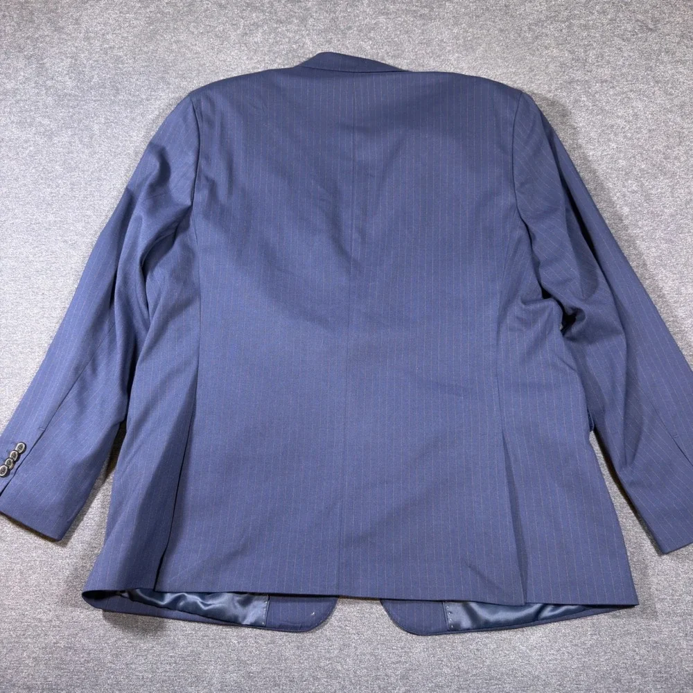 Banana Republic Suit Jacket Men 48R Blue Pinstripe Tailored Fit 2 Button Blazer